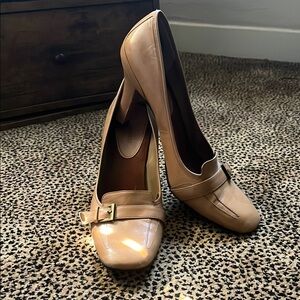 Tan Loafer Style Heels